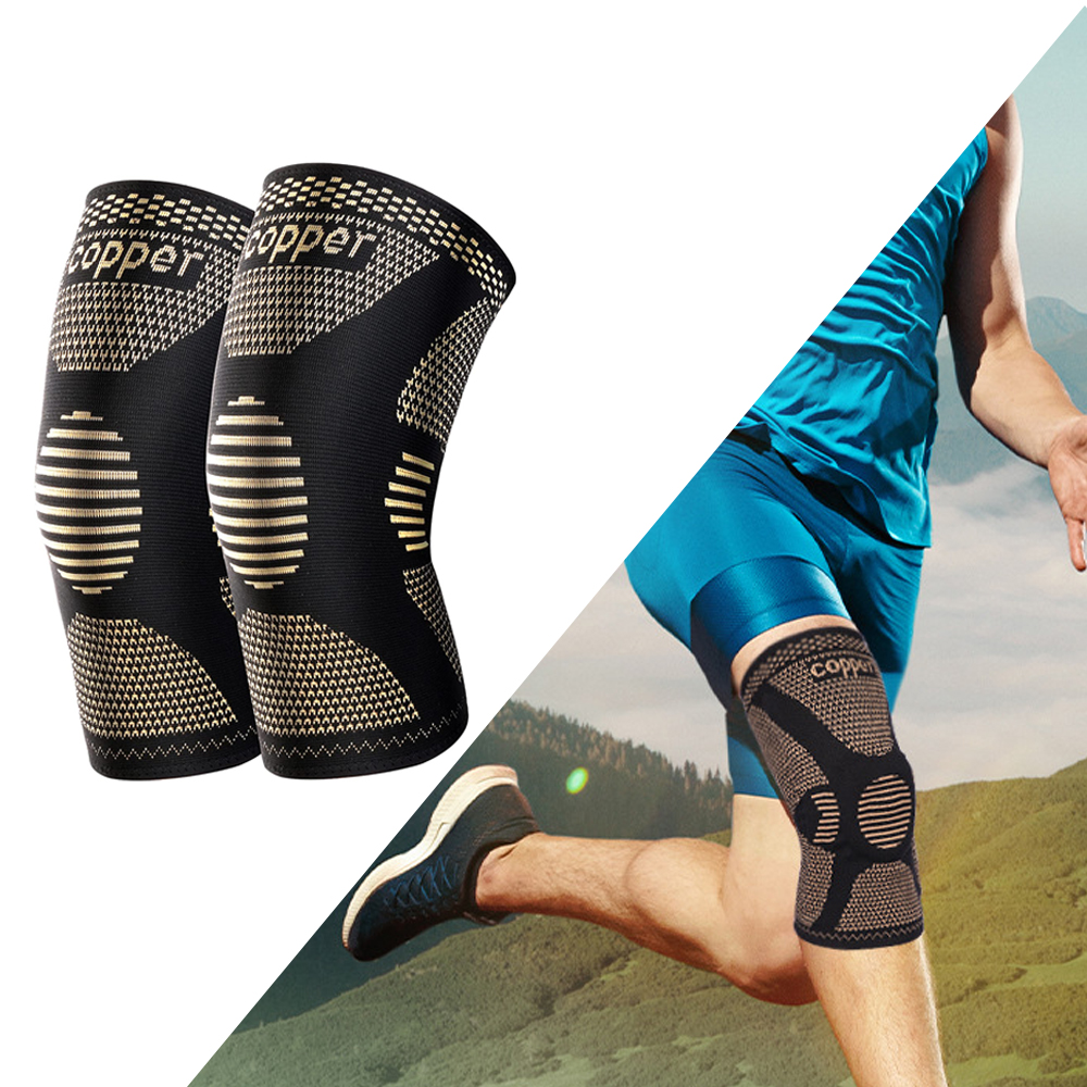 Compression Knee Sleeve - 2Pcs Copper Knee Brace for Arthritis