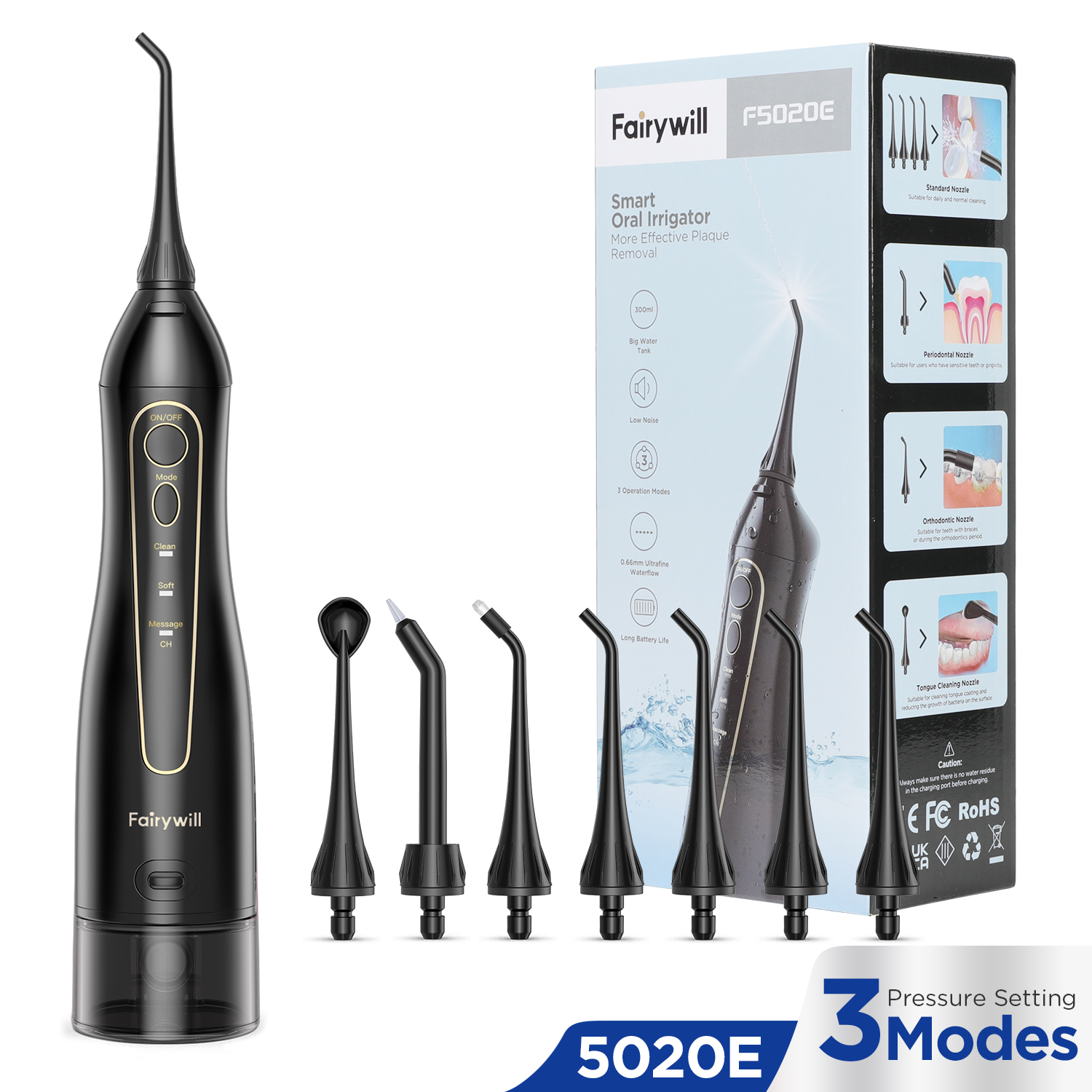 Oral Irrigator Flosser - Fairywill Water Flossers Oral Irrigator Rechargeable