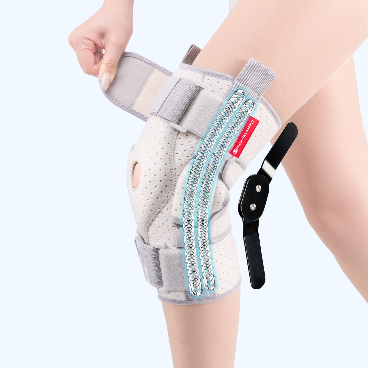 Compression Knee Sleeve - Adjustable knee sleeve with lateral stabilizer