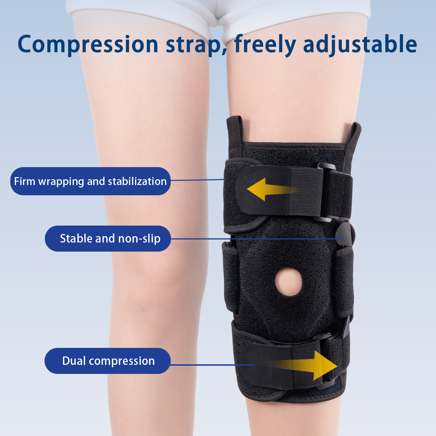 Adjustable knee sleeve with la - Compression Knee Sleeve review and price